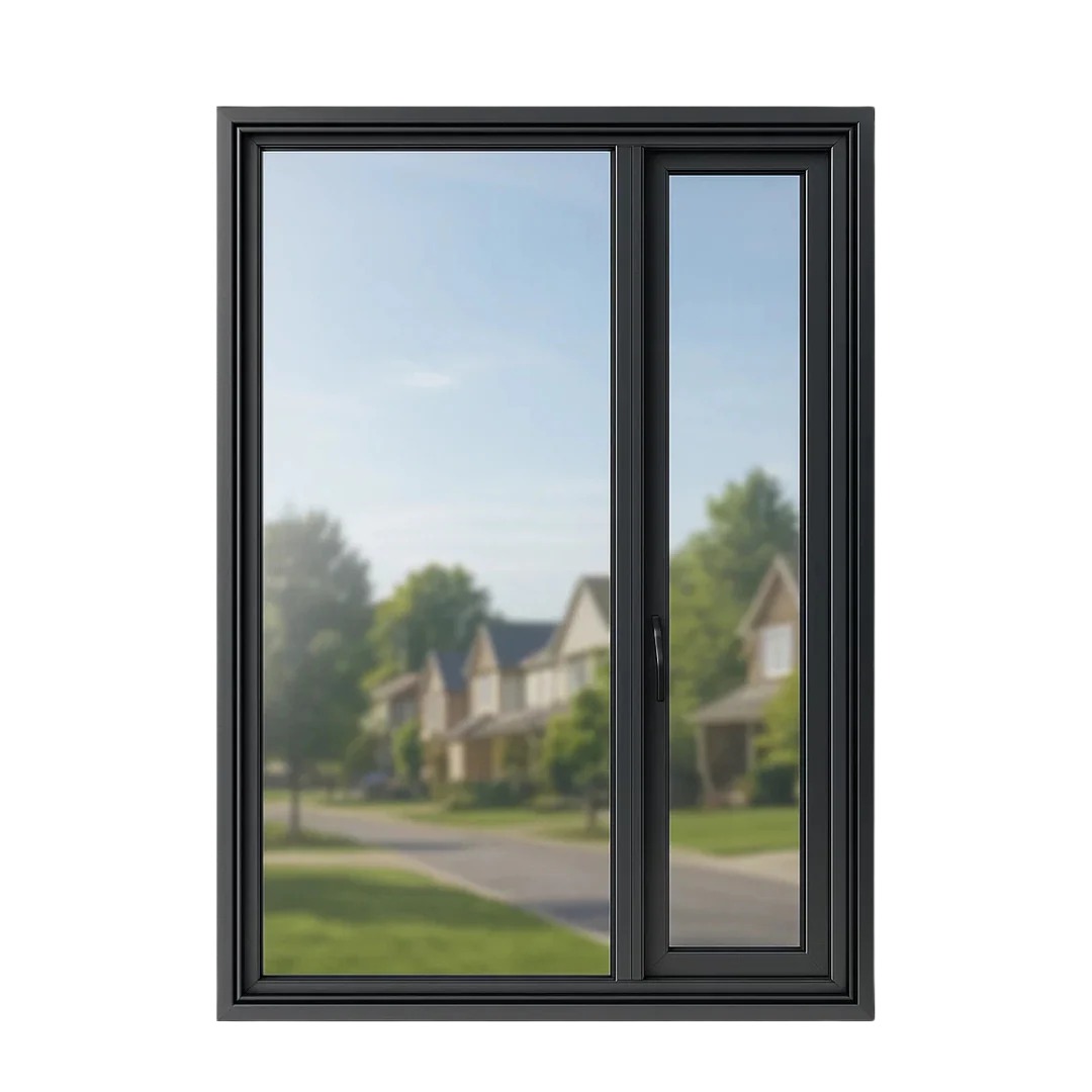 Roll of silver mirror-finish one-way window privacy film with a small sample swatch